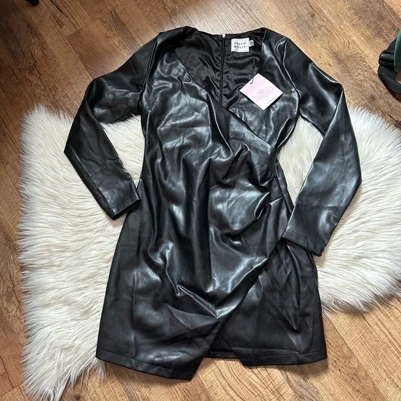 Hello Molly Black Faux Leather Dress - Picture 5 of 7